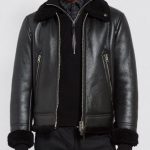 Mens Black Leather Shearling Jacket