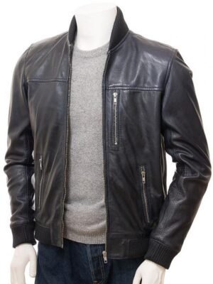 Men’s_Blue_Leather_Bomber_Jacket