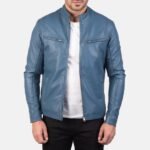 Mens_Ionic_Blue_Leather_Biker_Jacket