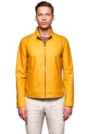 Men’s_Yellow_Basic_Double_Leather_Jacket