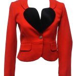 Vivienne Black Heart Shape Red Blazer