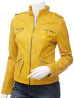 Womens_Yellow_Leather_Biker_Jacket