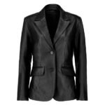 black leather blazer