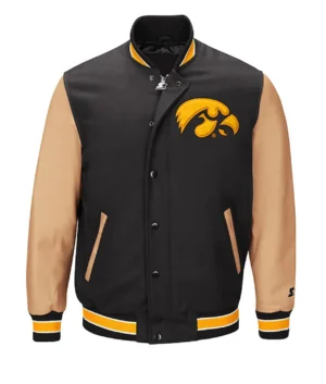 Letterman Jacket Iowa Hawkeyes Black and Brown