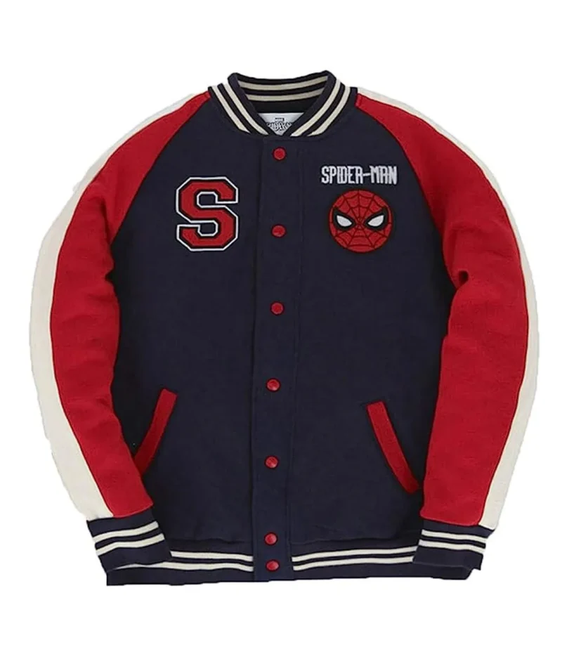 Spiderman Letterman Jacket Navy and Red