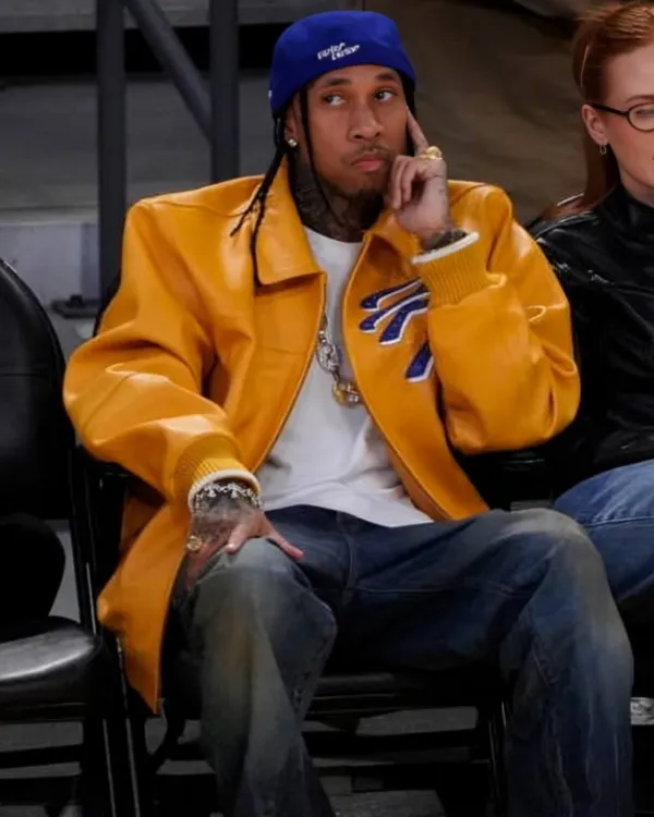 American Rapper Tyga Yellow Leather Jacket