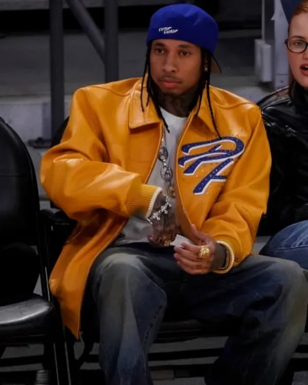 American Rapper Tyga Yellow Leather Jacket