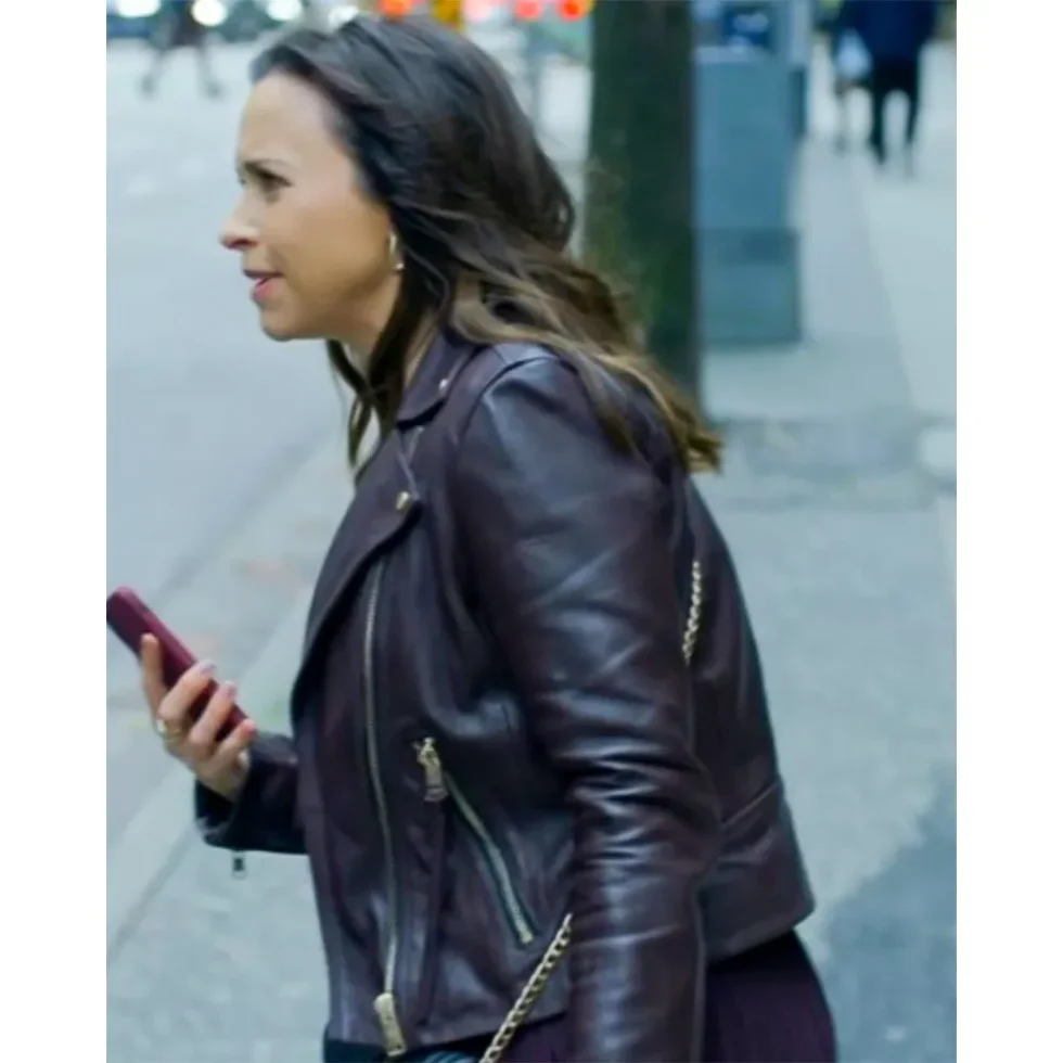 An Unexpected Valentine Lacey Chabert Biker Jacket